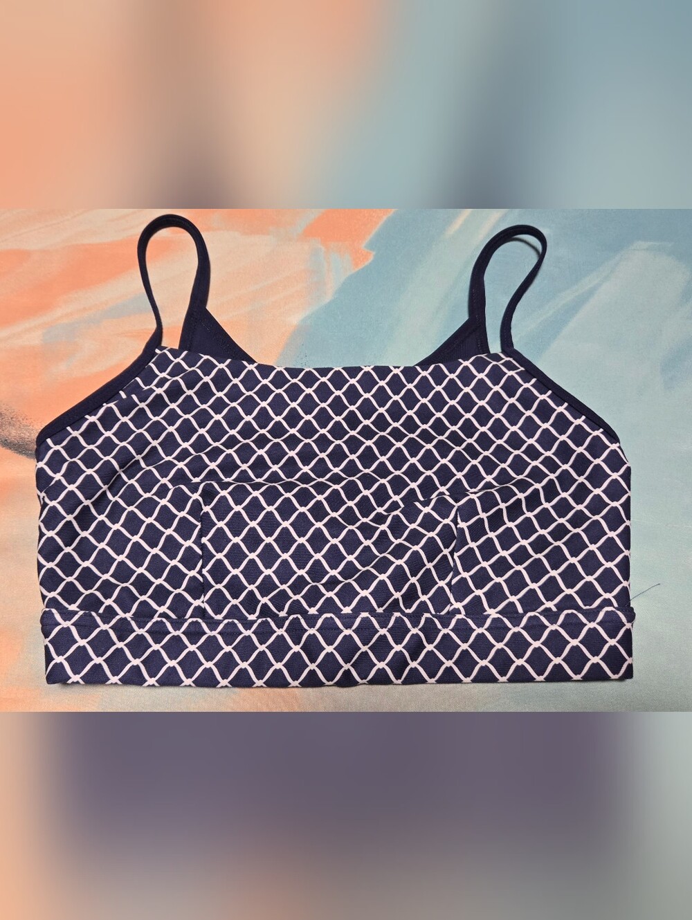 Sports Illustrated Swim Navy & White Patterned Bralette